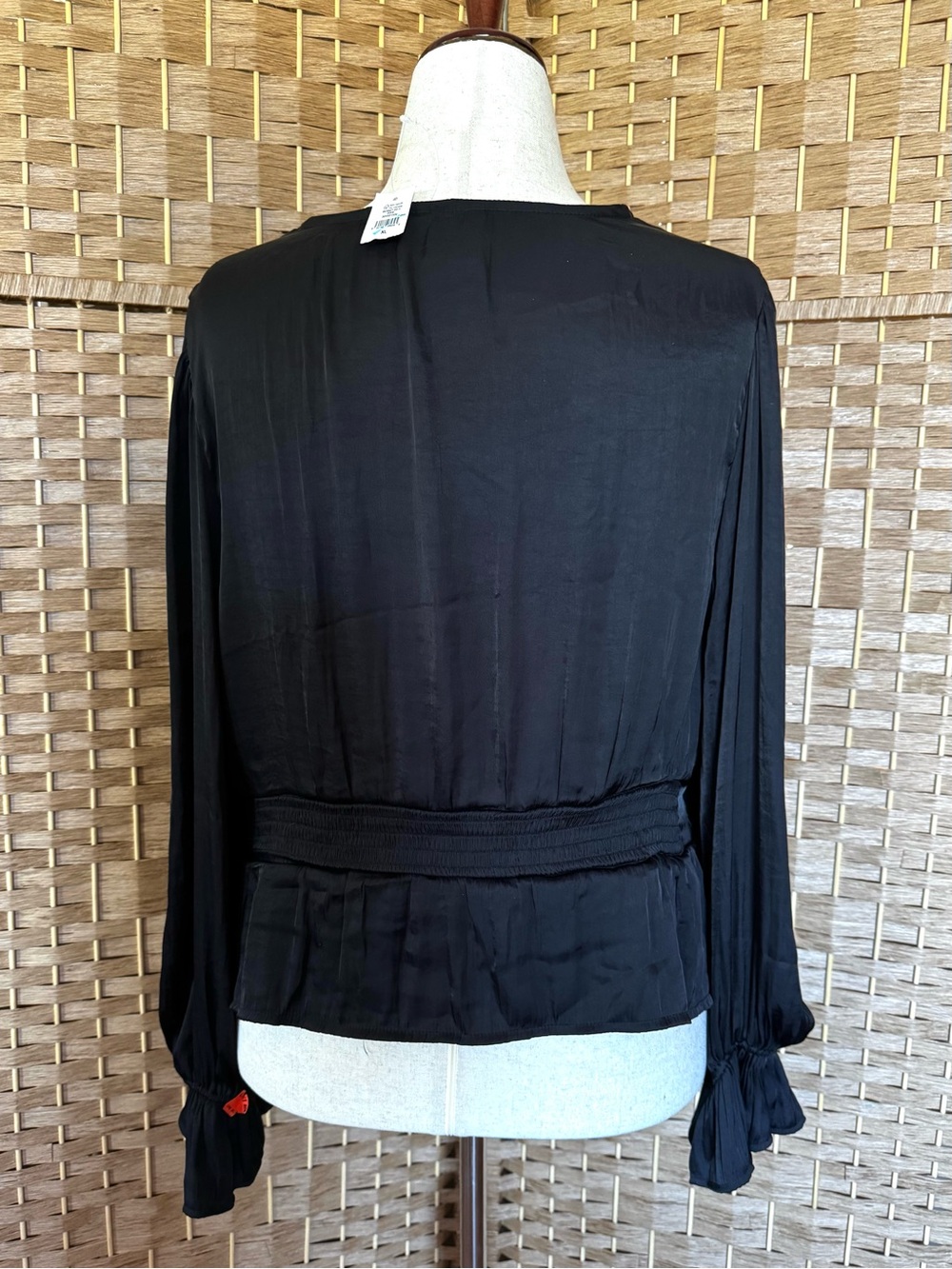 NWT GAP black shadow stripe peplum top  XL - Picture 8 of 14